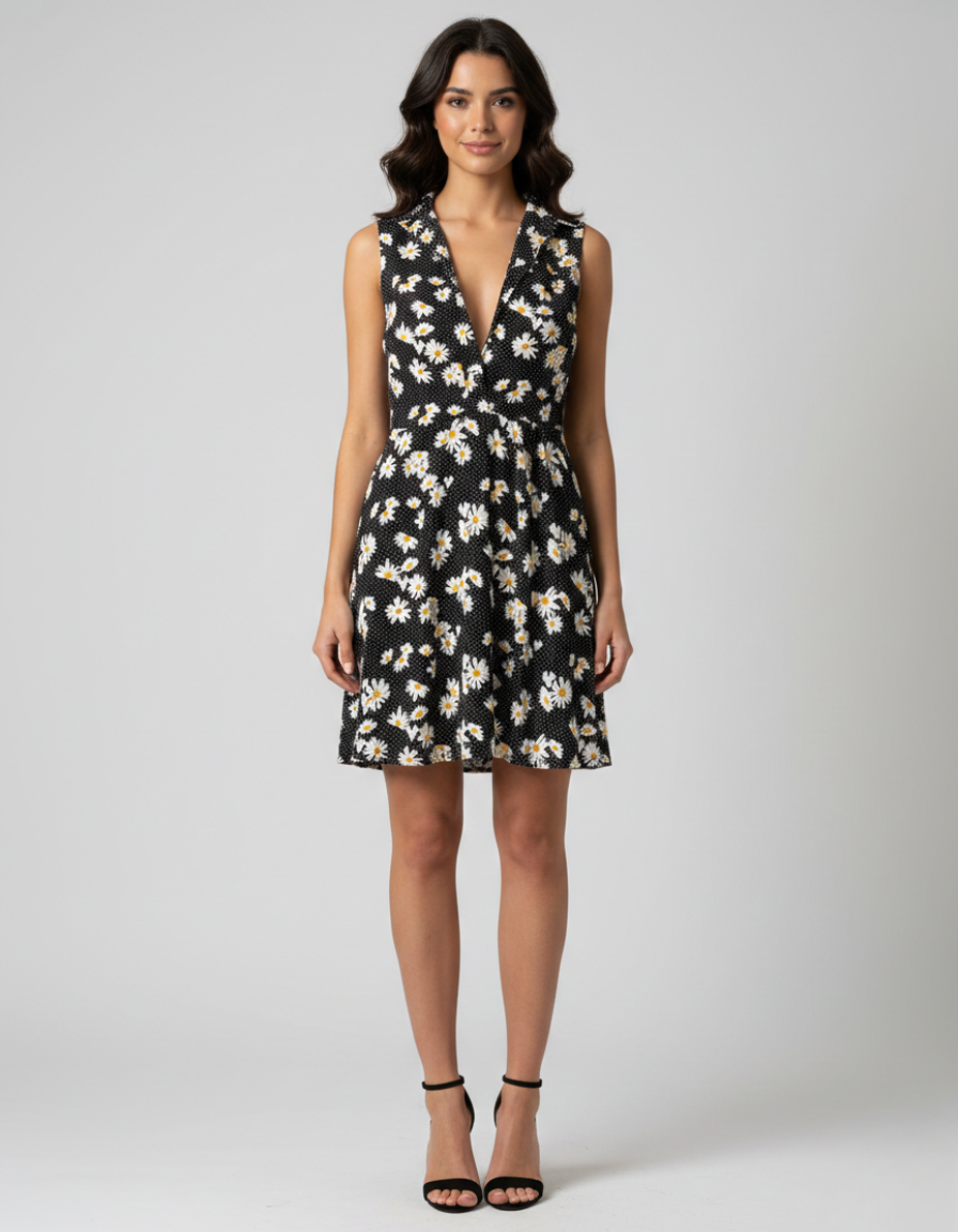 Monochrome Meadow Dress