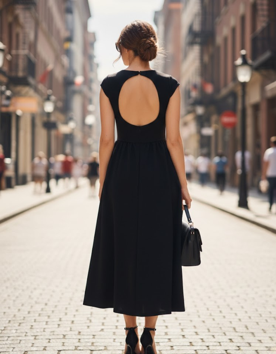 Noir Aurelia Backless Midi Dress