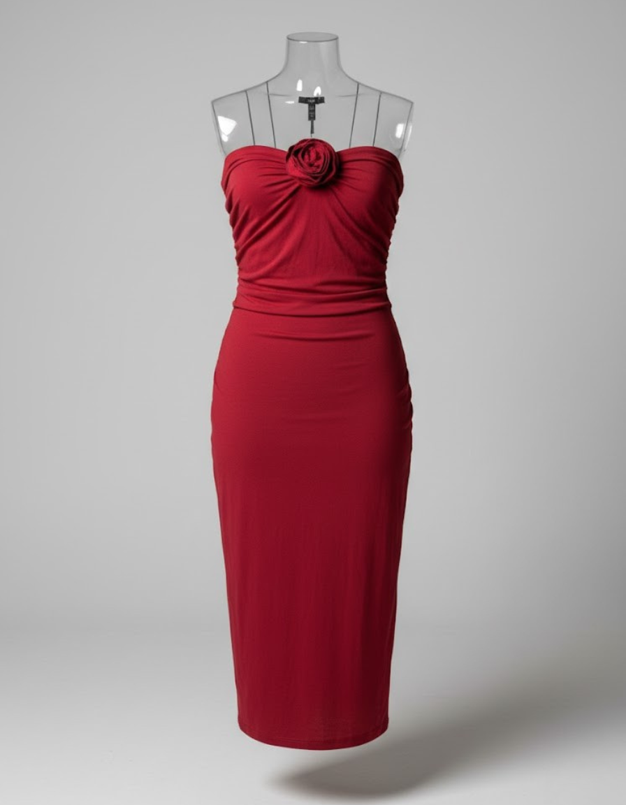 Scarlet Rose Strapless Dress