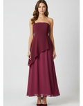 Burgundy Cascade Dress