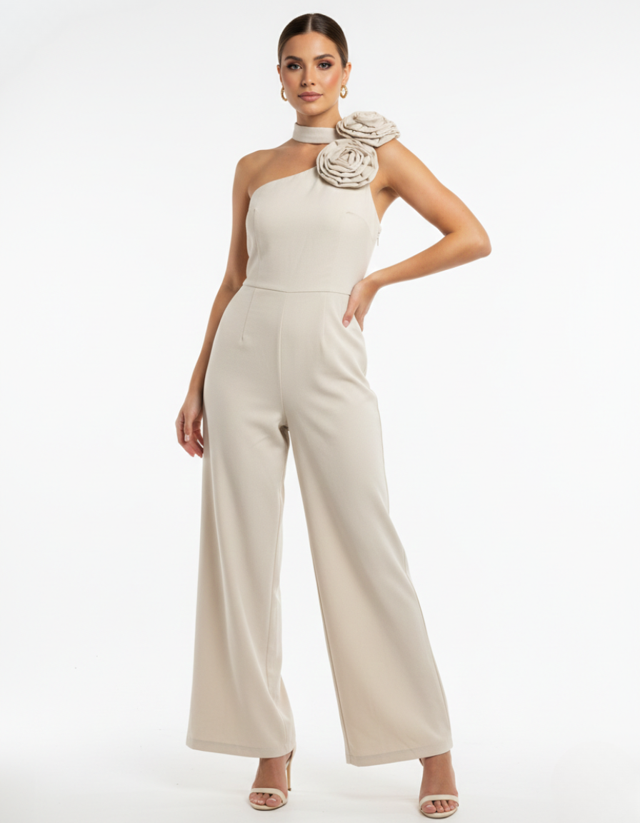 Alabaster Rose One Shoulder Jumper