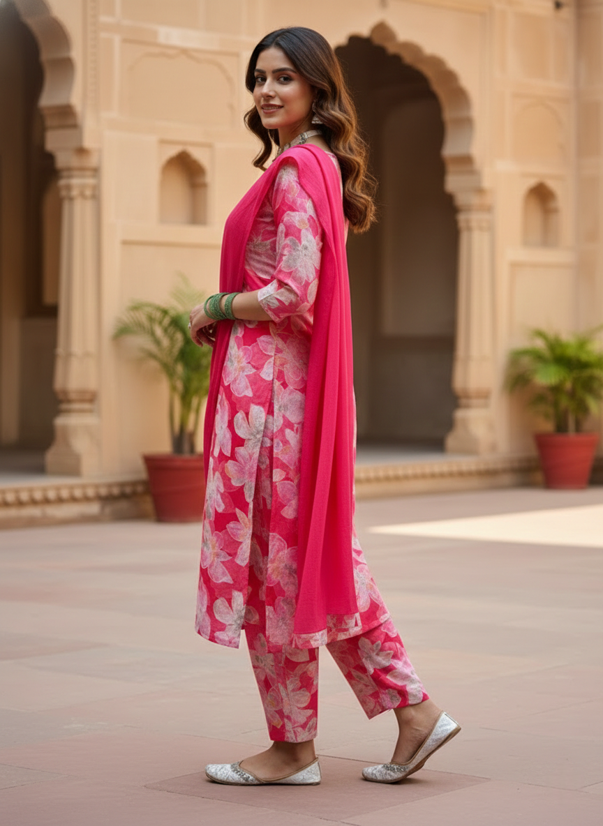 Pink Floral Suit