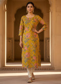 Yellow Floral kurta