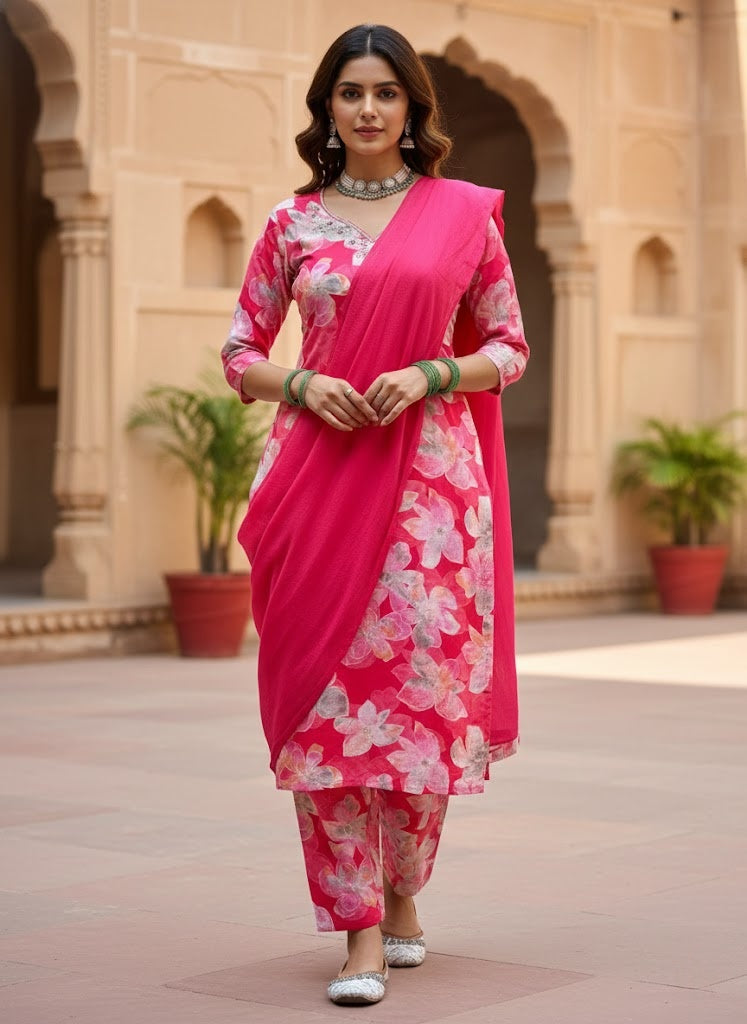 Pink Floral Suit