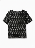 Black Cotton Thread Work Top