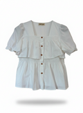 White Cotton Frill 2 layer Top