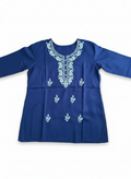 Short Waist Length  Kurta Dark Blue