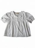 White Lace-Trimmed Cotton Babydoll Top