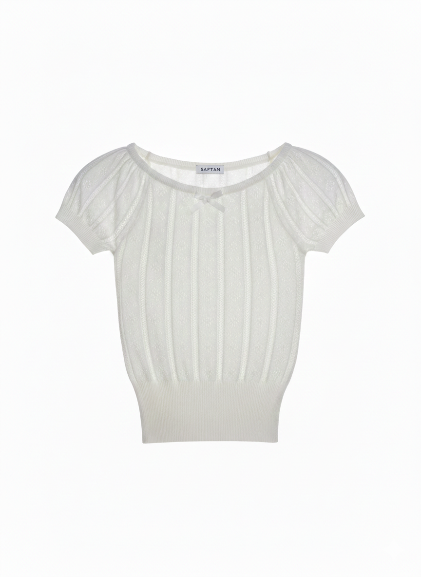 White Crochet Summer Top