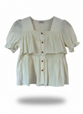 Yellow Cotton Frill 2 layer Top