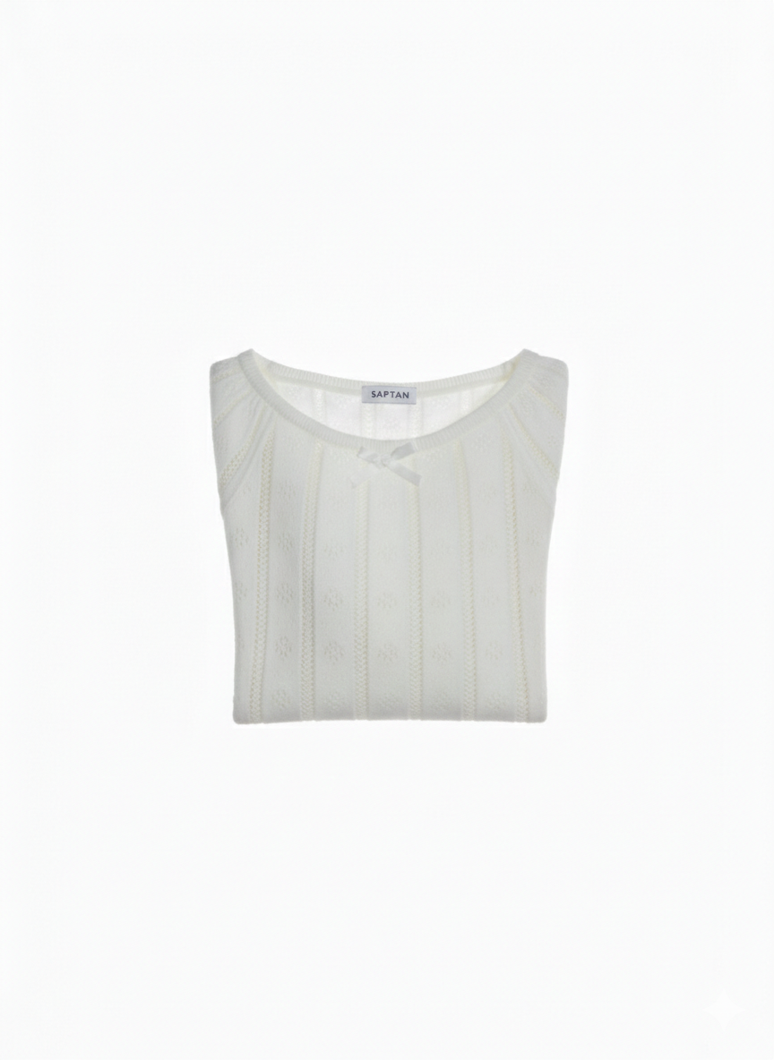 White Crochet Summer Top