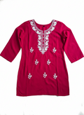 Short Waist Length Kurta Dark Pink