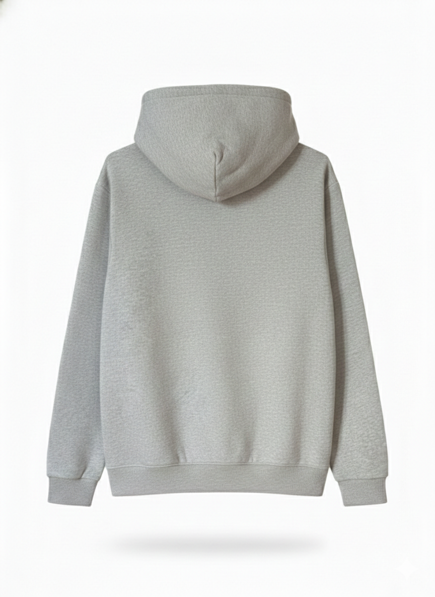Matte-Finish Grey Unisex Hoodie