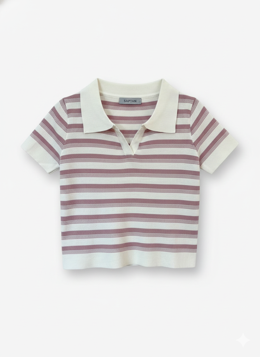 Pink & White Stripped Tshirt