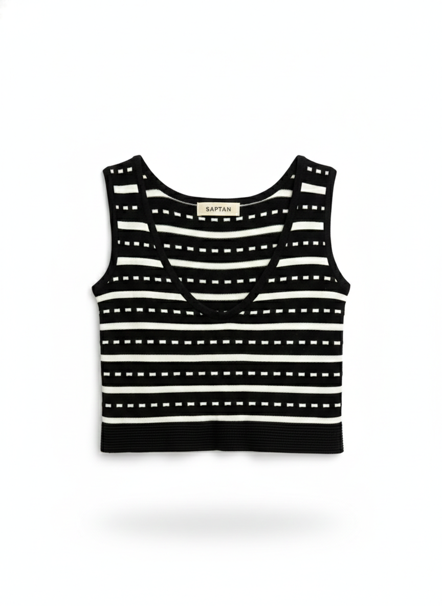 Black & White Crop Sweater
