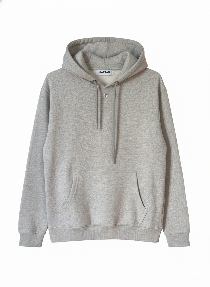 Matte-Finish Grey Unisex Hoodie
