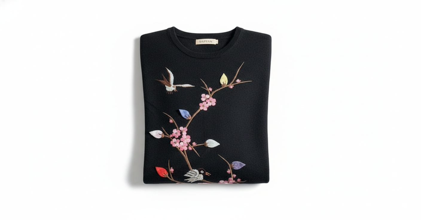 Black Printed Sweater