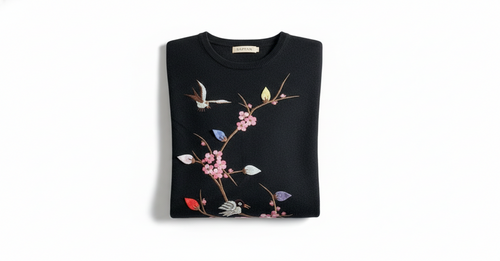 Black Printed Sweater
