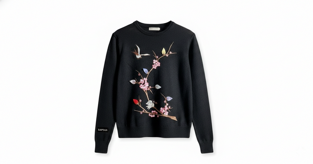 Black Printed Sweater