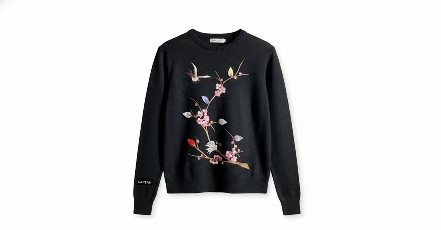 Black Printed Sweater