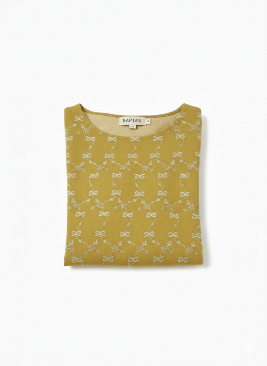 Light Green Cotton Thread Work Top