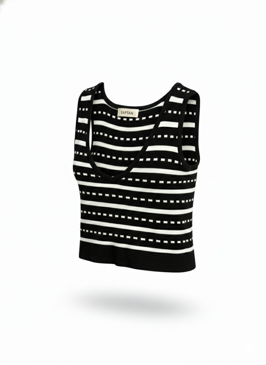 Black & White Crop Sweater