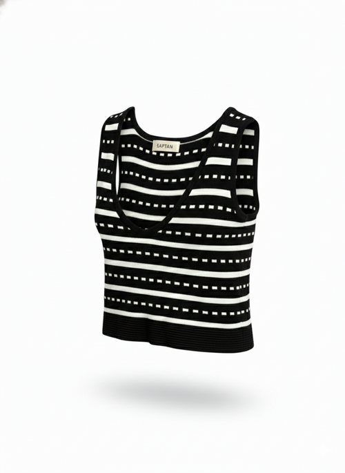 Black & White Crop Sweater