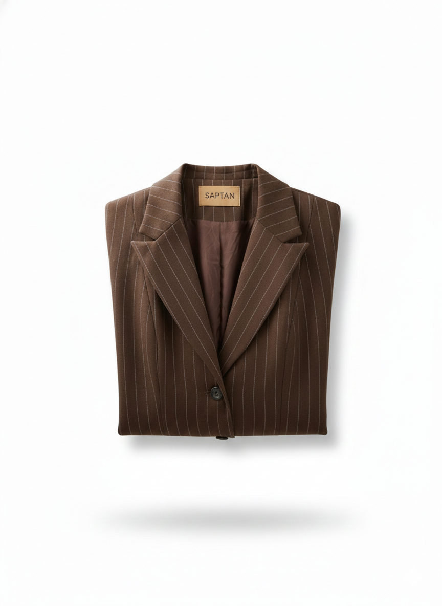 Brown Striped Blazer