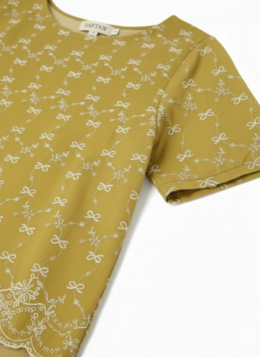 Light Green Cotton Thread Work Top