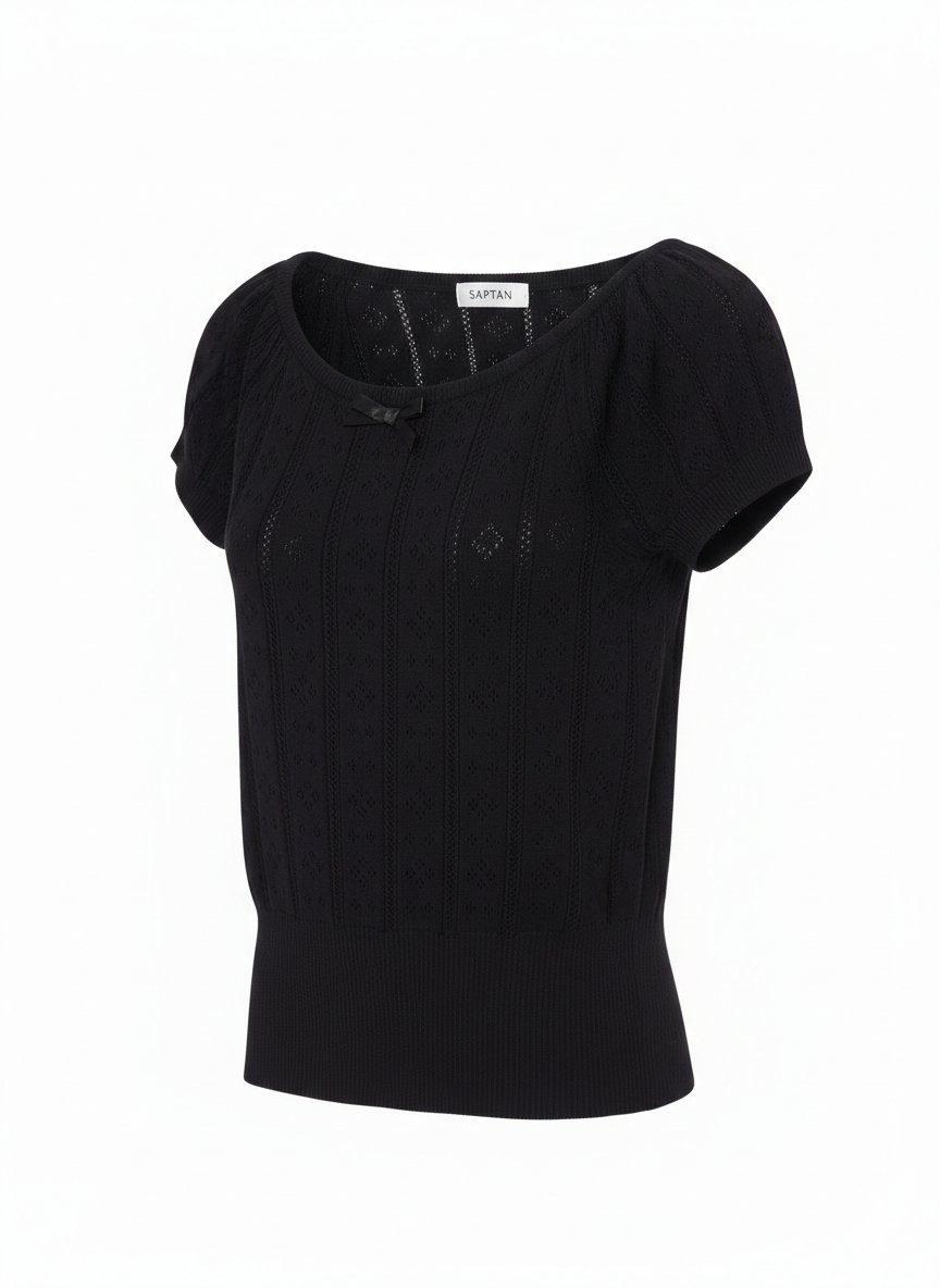 Black Crochet Summer Top