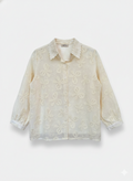 OFF White Thread Work Cotton Shirt