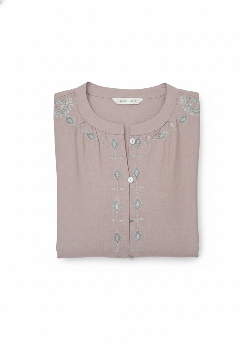 Pink Half Sleeve Cotton Shirt