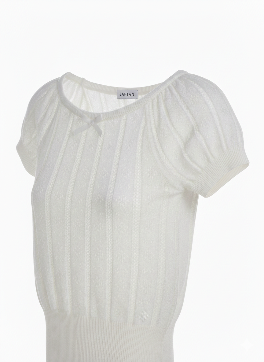 White Crochet Summer Top