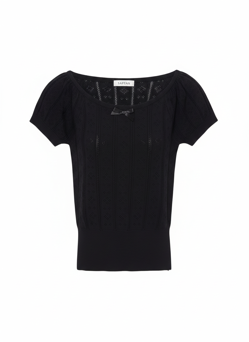 Black Crochet Summer Top
