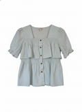 Blue Cotton Frill 2 layer Top