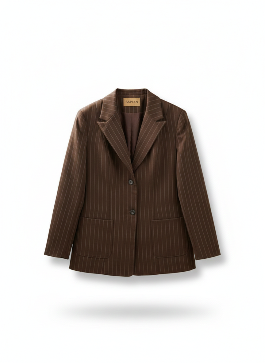 Brown Striped Blazer