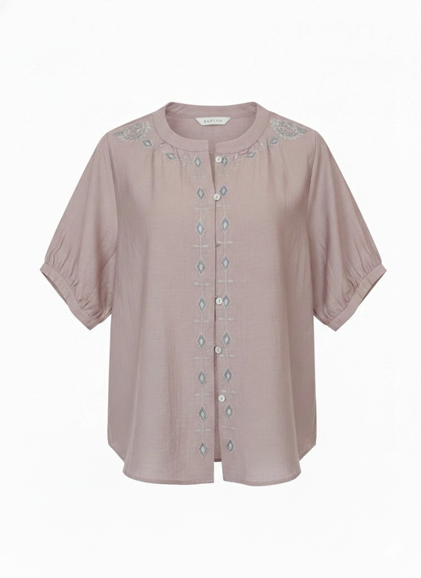 Pink Half Sleeve Cotton Shirt