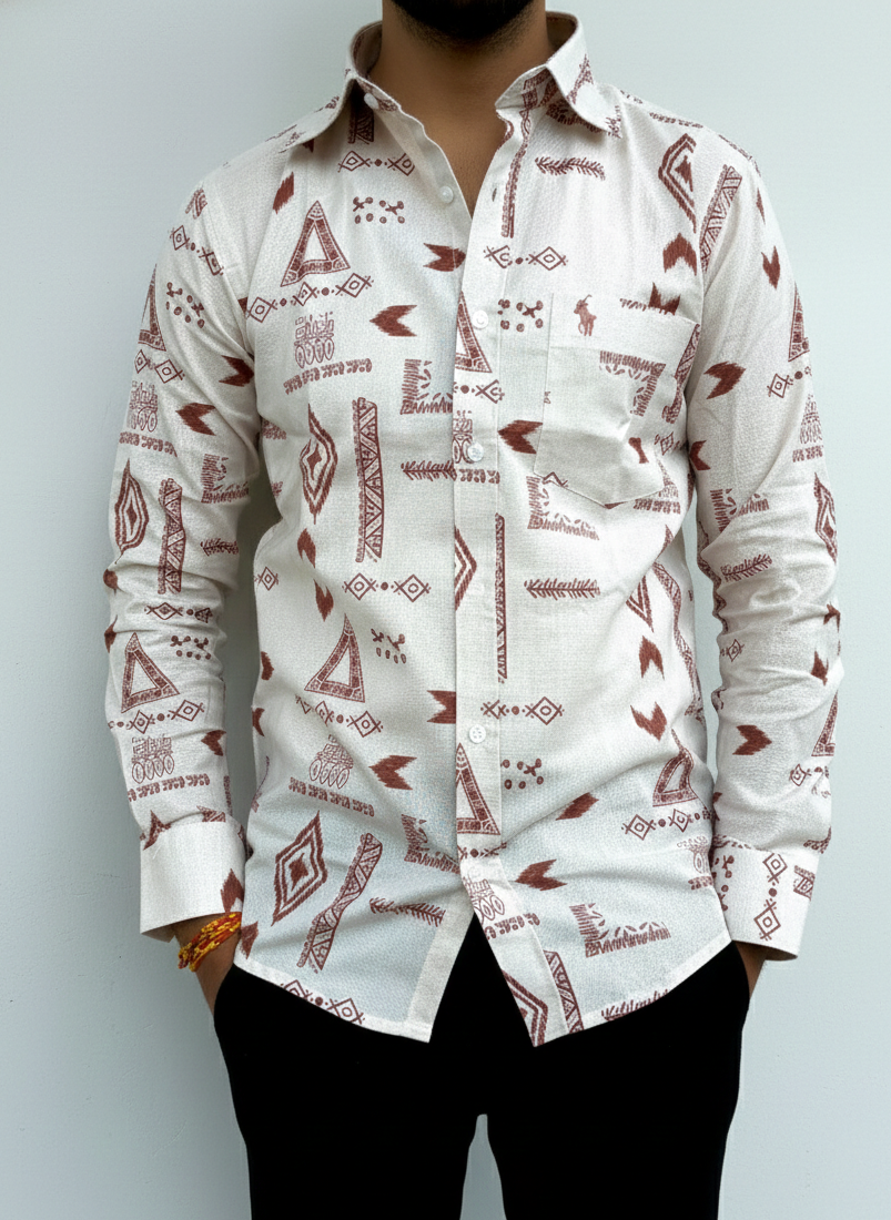 Abstract Beige Shirt