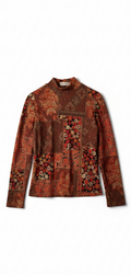 Winter Orange Floral Top