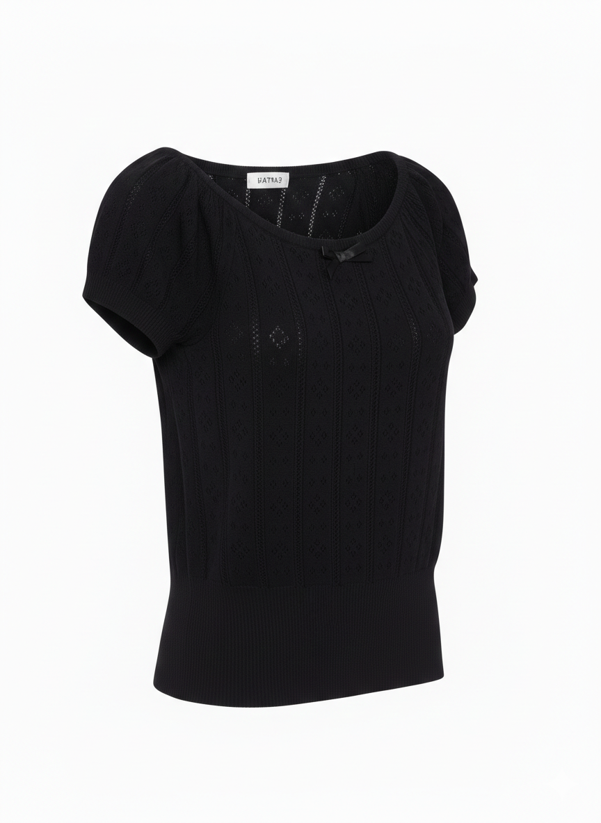 Black Crochet Summer Top