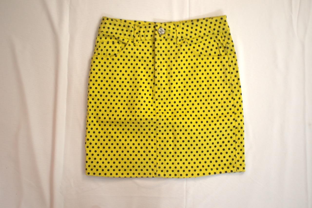 Polka Dot Denim Skirt