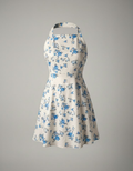 Cerulean Bloom Halter Mini Dress
