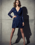 Midnight Sequin Surplice Skort