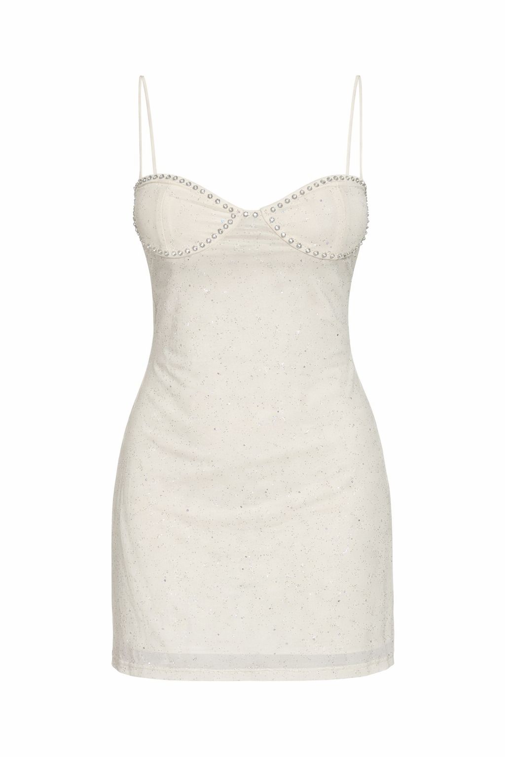 Cream Mesh Mini Dress