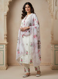 White With Pink Floral Work Suit