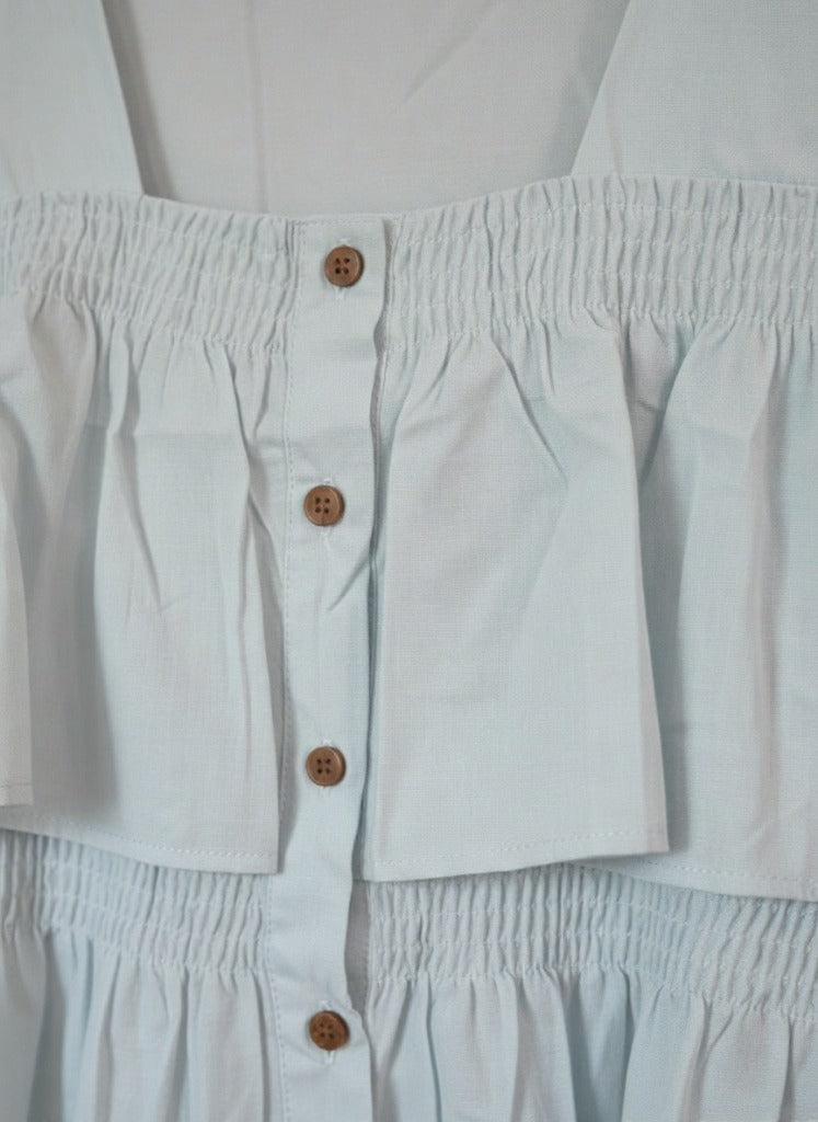 Blue Cotton Frill 2 layer Top