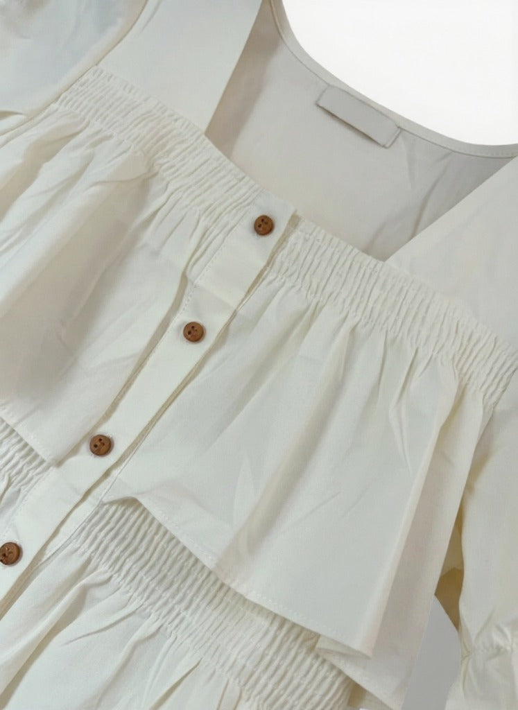 Yellow Cotton Frill 2 layer Top