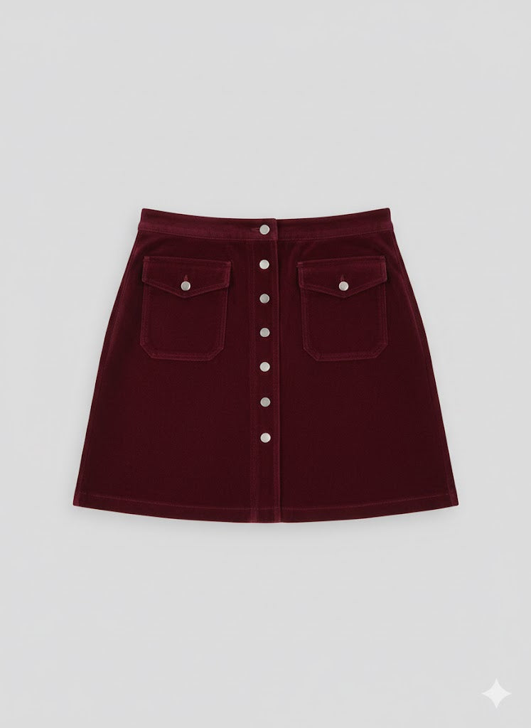 Velvet Skirt Maroon