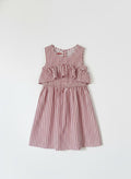 Striped Cotton White & Red Dress