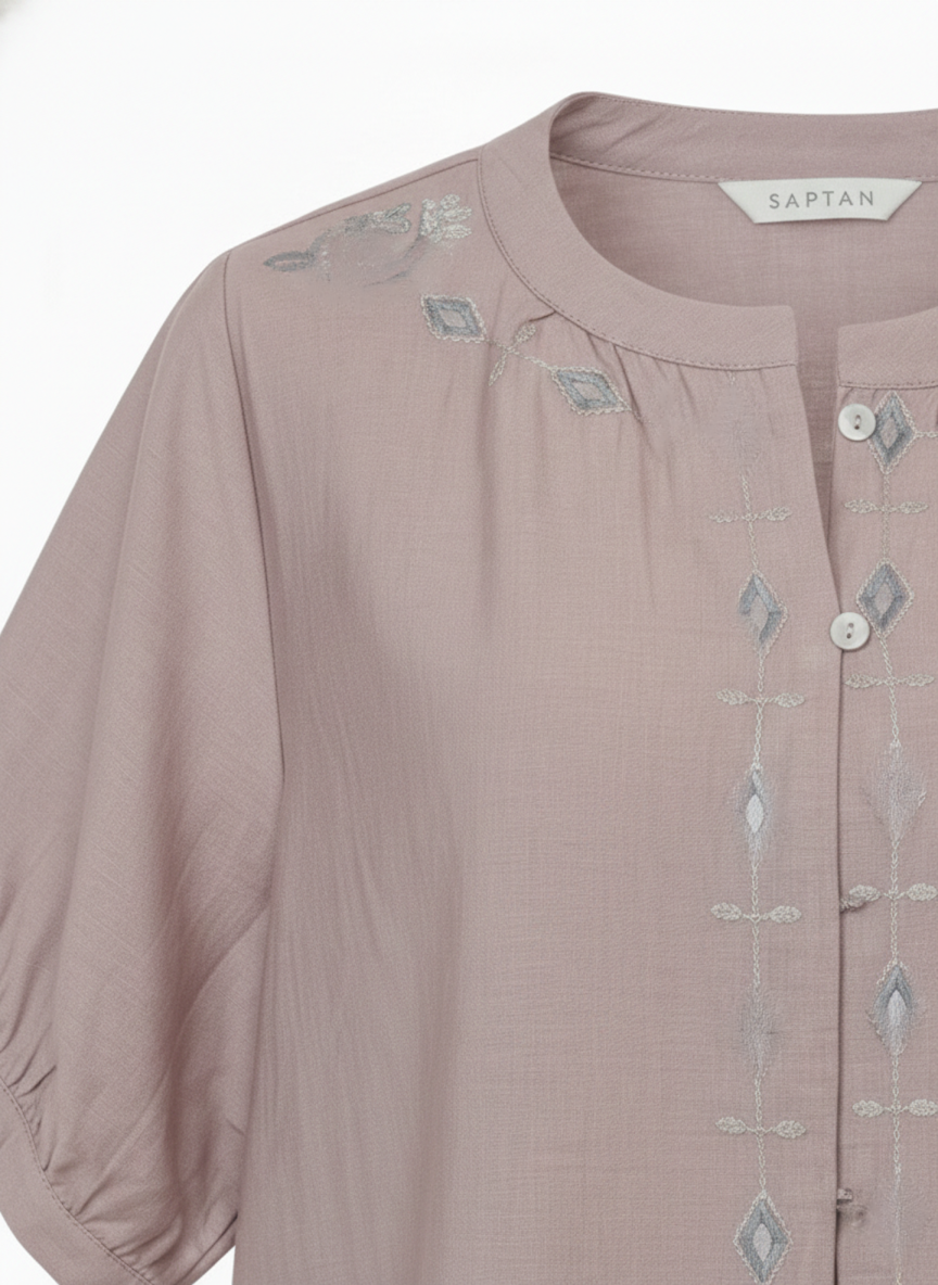 Pink Half Sleeve Cotton Shirt